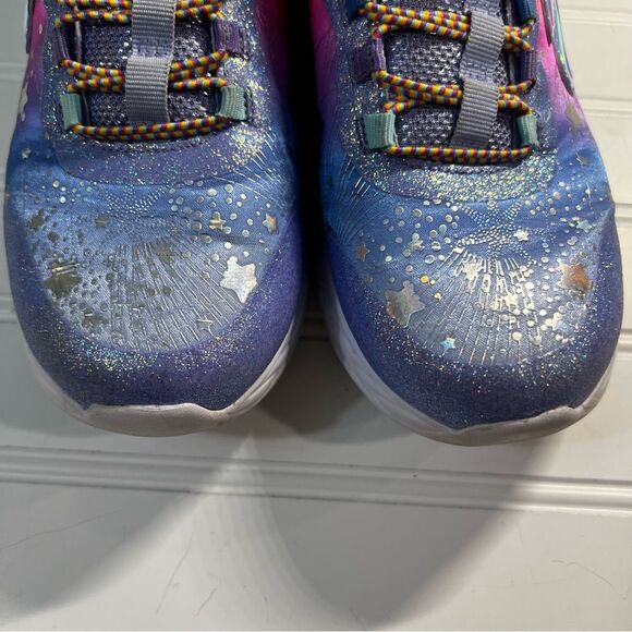 SKECHERS Purple Unicorn Rainbow Shoes Size 4 - Picture 9 of 11